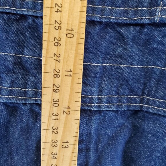 Dickies Overalls Mens 36x32 Blue Cotton Denim Adjustable Straps *Read* - Picture 6 of 12